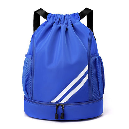 Mochila de Academia Fitness Bolsa Esportiva Feminina Masculina Mochila de Basquete Ao Ar Livre Bolsas de Armazenamento de Futebol Mochila Esportiva com Cordão de Treinamento