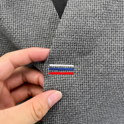 High end brand men's long sleeve V-neck polo shirt autumn fashion new striped embroidery design boutique golf top casual T-shirt