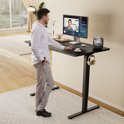 Mesa de Escritório Elétrica Ajustável em Altura JHK, Estação de Trabalho Ergonômica com Estrutura de Metal para Casa e Escritório