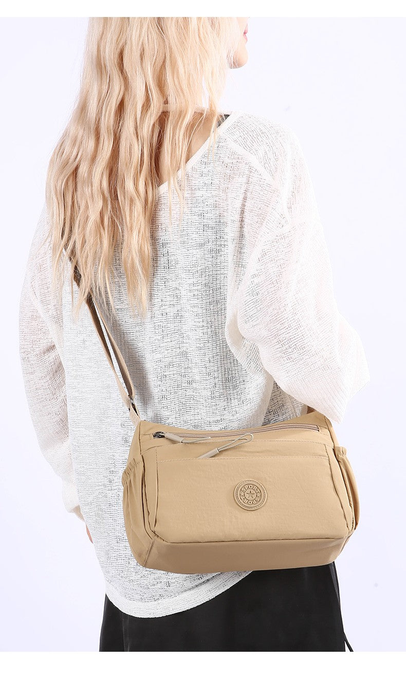 Women's Multi-Compartment Crossbody Bag, Tote Purse with Shoulder Strap, Water-Resistant Nylon Handbag for Moms, Gift Ideas