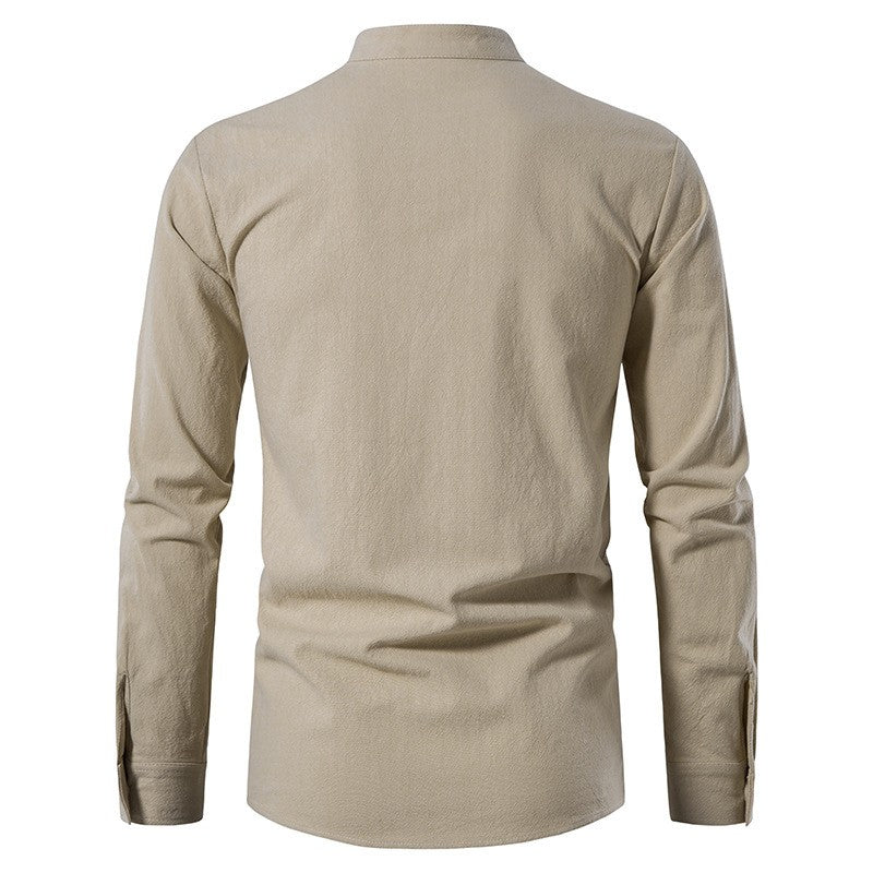 Men's Renaissance Shirt Pirate Medieval Viking top Cotton Linen Shirts Men Long Sleeved Halloween Costume