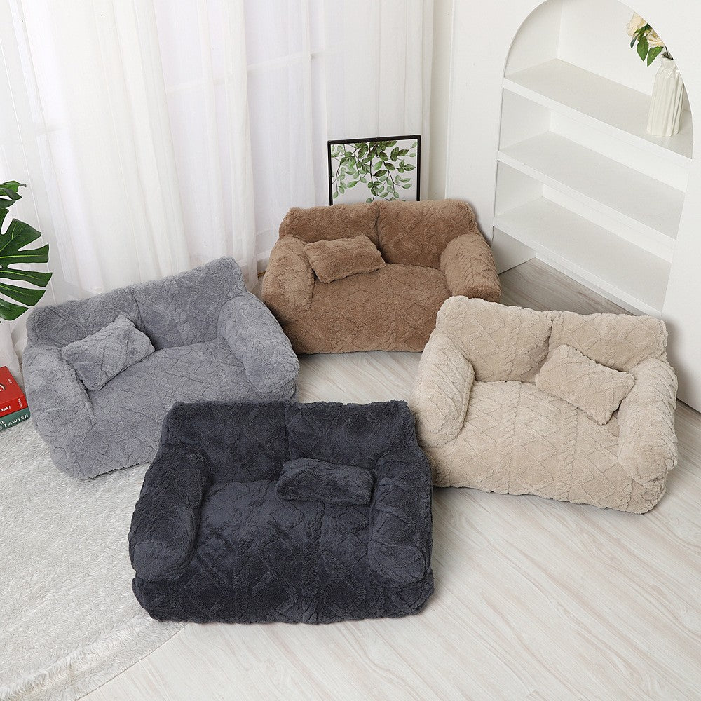 Cama para Animais de Estimação Grande, Lavável, Removível, Quente de Inverno, Sofá-Cama de Pelúcia Engrossado, Suprimentos Universais para Animais de Estimação