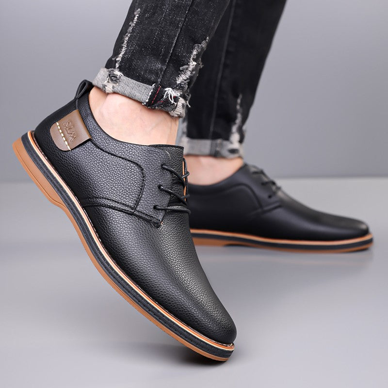 Men's Solid-Color Striped Business Formal Shoe Fashionable And Comfortable Oxford Shoe New Autumn Winter Casual Dress Party Shoe