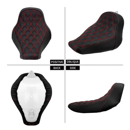 Assento Traseiro para Moto com Luz de Freio e Seta LED, Paralama Guarda-lamas para Harley Softail Fat Boy Breakout FXDR 2018-2023