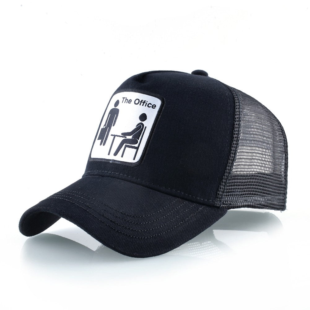 Bonés Trucker Unissex de Malha Bonés de Beisebol Masculino Feminino Chapéu de Viseira Respirável para Exterior Moda Hip Hop Casquette The OFFICE Drake Bones