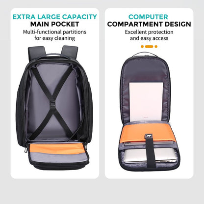 Fenruien Men 36L Business Backpack USB Waterproof  Multi Pocket Backpacks Fit 17.3 Inch Laptop