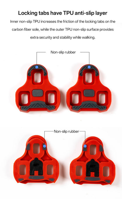 2PCS for LOOK KEO Compatible Road Bike Cleats  0° 4.5° 9° Adjustable Pedal Clips with Float Angle for Cycling