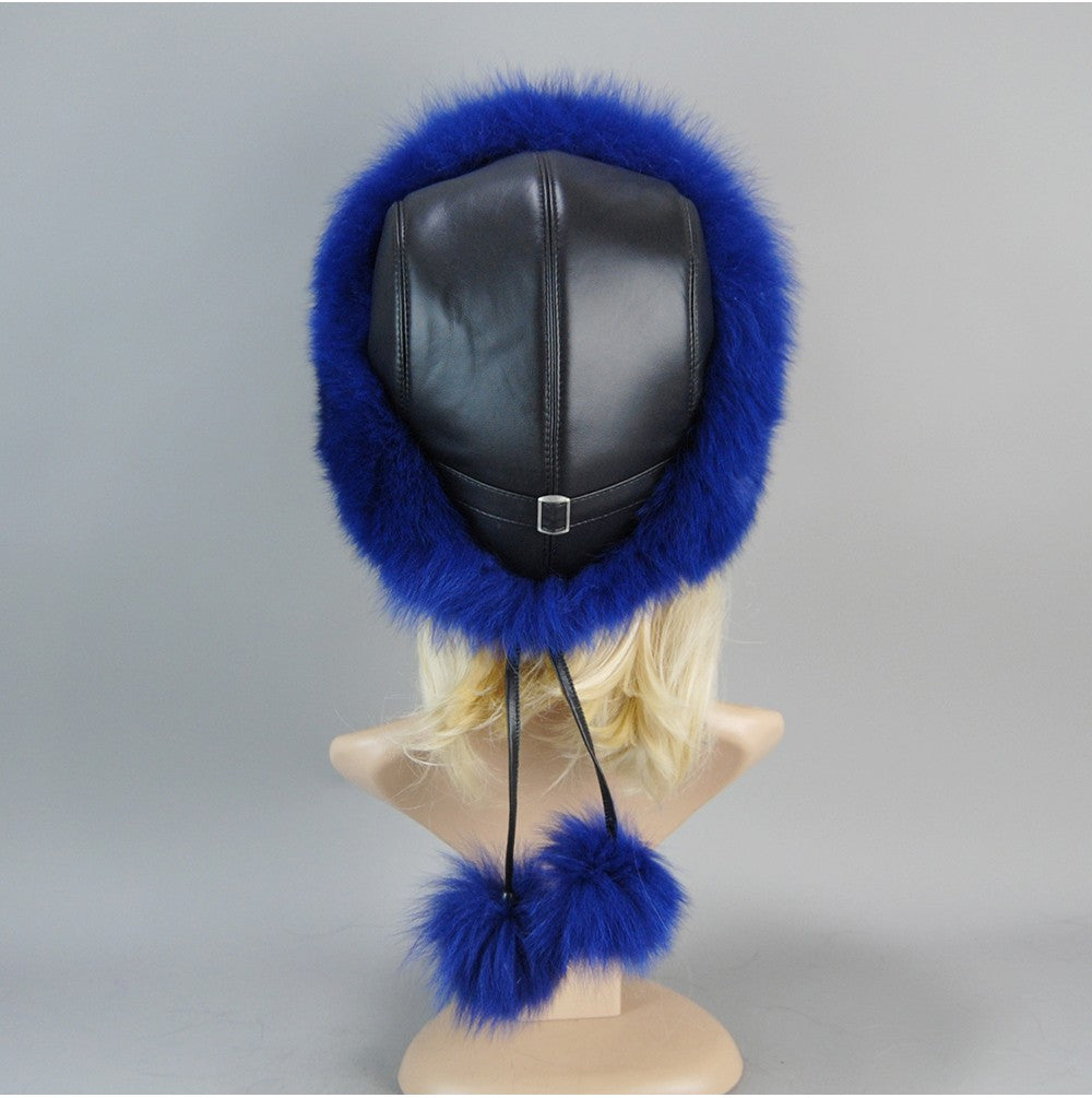 Nova Touca de Luxo de Inverno 100% Pelo de Raposa Natural Toucas de Pelo de Raposa Real de Qualidade para Mulheres Toucas de Pelo de Raposa Genuíno para Meninas