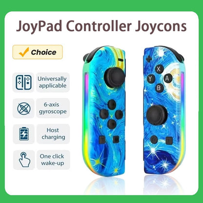 RGB LED Left & Right Joypad for NS Switch Controller BT 5.2 Joy-Con Gamepads Joystick with Dual Vibration for Switch/Lite/Oled