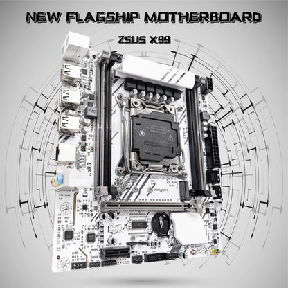 ZSUS X99-W Motherboard Set Kit With LGA2011-3 Xeon E5 2640 V4 CPU DDR4 16GB (1*16GB) 2133MHZ RAM Memory NVME M.2 SATA