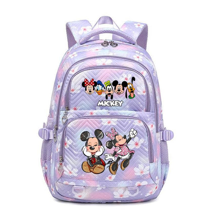 Mochila Mickey Minnie 3 Peças para Meninas e Meninos com Lancheira e Estojo, Mochila Escolar Fofa para Ensino Fundamental e Médio, Presente de Natal