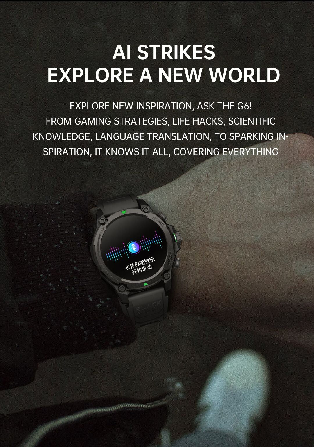 G6/ Trek 1 Smart Watch AMOLED Esportes ao Ar Livre GPS Bússola Frequência Cardíaca À Prova D'Água Chamada Bluetooth 5ATM One Plus Smartwatches Para Homem