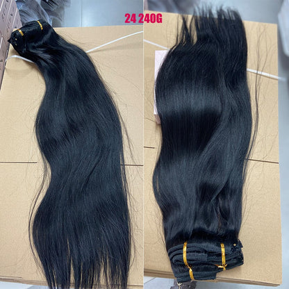 Doreen 160G 200G 240G Série Volume Cabelo Humano Liso Remy Brasileiro Com Tic Tac Extensões de Cabelo Cabeça Inteira 10 Peças 40 a 60 Centímetros