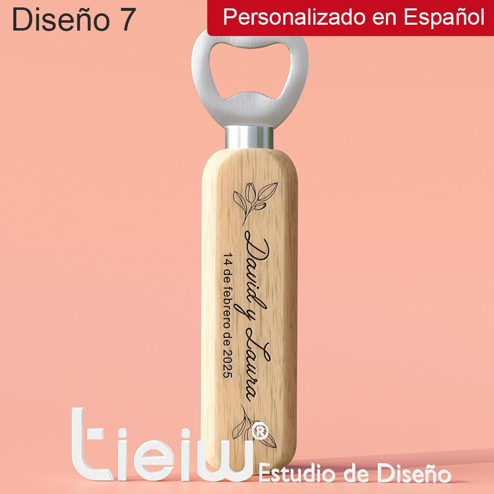 12PCS Custom Wedding Gift Bottle Opener Wedding Favors for Guests Personalized Wooden Opener as Gift for Wedding Decoration