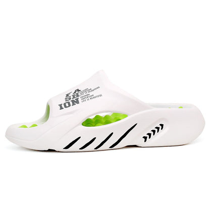 Comwarm New Men Massage Slippers Slides Indoor Outdoor Sandals Beach Casual Shoes Comfortable Sole Men's Slippers Big Size 38-47