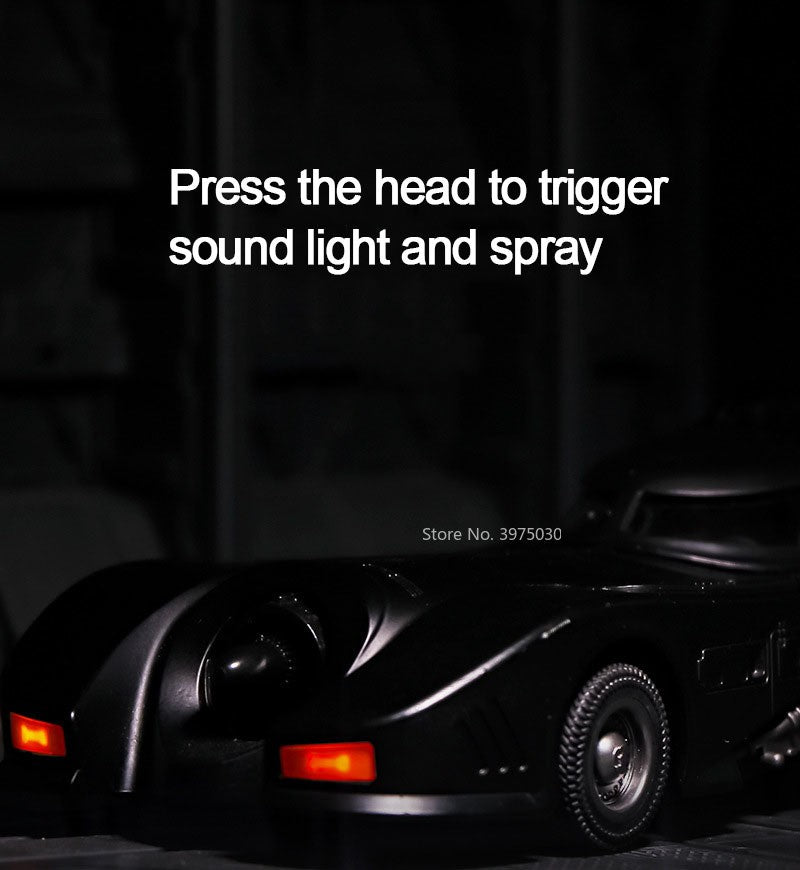 1:24 Scale 1989 Batmobile Sports Car Alloy Miniature Model Metal Diecast Vehicle Sound Light Plaything Decoration Gifts for Kids