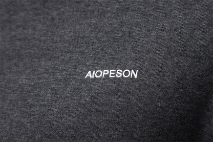 AIOPESON Solid Men T-shirt Casual Long Sleeve Turtleneck Bottoming Shirt for Men Autumn Winter Basic Slim Underwear Shirts Man