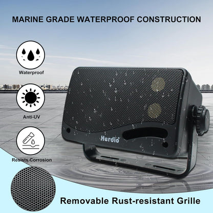Alto-falantes Passivos Externos Herdio 3.5'' com Fio À Prova D'água 200W 3 Vias Premium Montáveis em Parede Para Pátio Barco Náutico