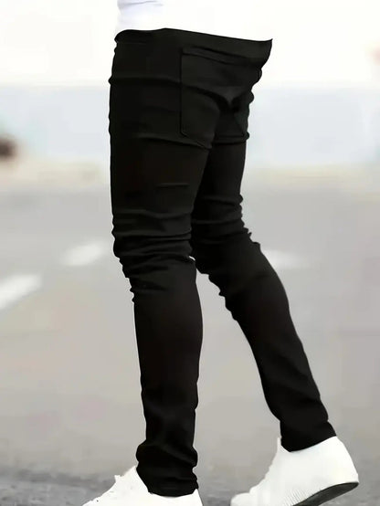 Men’s Slim Fit Black Jeans, Reinforced Denim Seams, Menswear Approved from Gym to Gallery