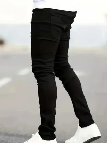 Men’s Slim Fit Black Jeans, Reinforced Denim Seams, Menswear Approved from Gym to Gallery