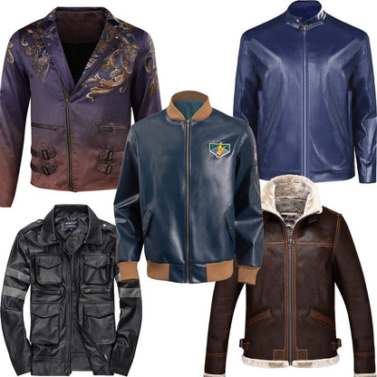 Leon S. Kennedy Cosplay Evil 4 Costume Coat Jacket Adult Men Outfits Halloween Carnival Party Disguise Roleplay Suit