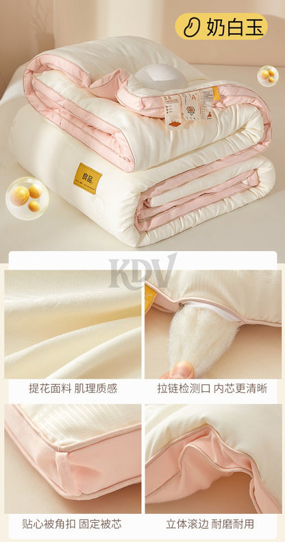 High Quality Autumn Winter Double Bed Duvet Insert Queen Size Thick Warm Quilted Comforter Soybean Fiber Fluffy Soft Quilt Core