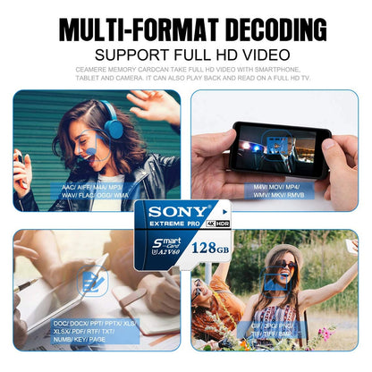 SONY Extreme Pro SD Memory Card 1TB High Speed Micro SD Card 128GB 256GB 512GB 64GB C10 TF Flash Card For Phone Drone Camera