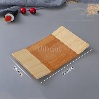 Bamboo Sushi Board boat plate Rectangular Platform Cooking Sashimi basin Japanese Korean Cuisine Tableware Serving Plate Tray