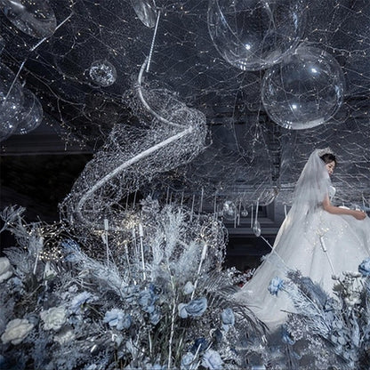 2024 Upgrade Wedding Ceiling Decor Starry Sky Wrought Iron Net With Luminous Lamp Beads Party Prop For Christmas And Birthday