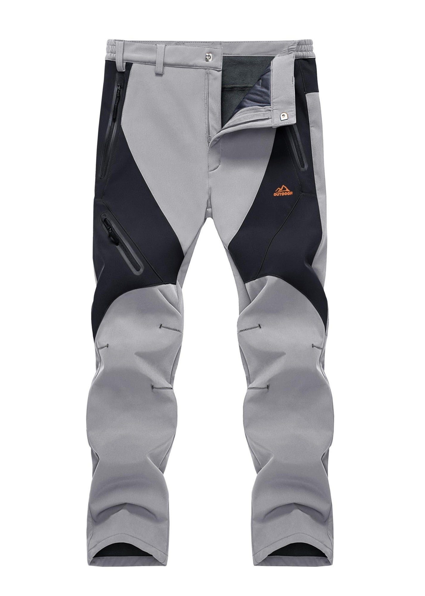 KEFITEVD Men's Winter Warm Snow Skiing Pants Waterproof Windproof Hunting Hiking Pants Trousers Outdoor Fleece Soft Shell Pants