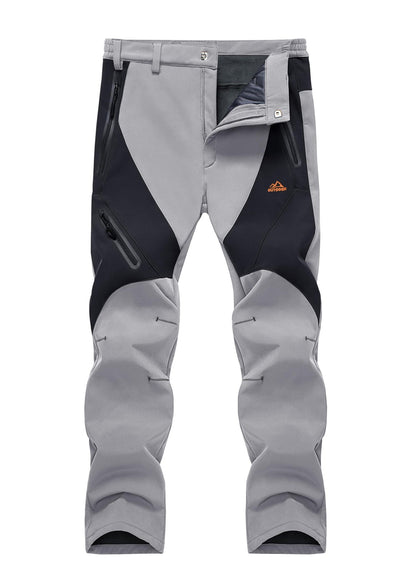 KEFITEVD Men's Winter Warm Snow Skiing Pants Waterproof Windproof Hunting Hiking Pants Trousers Outdoor Fleece Soft Shell Pants