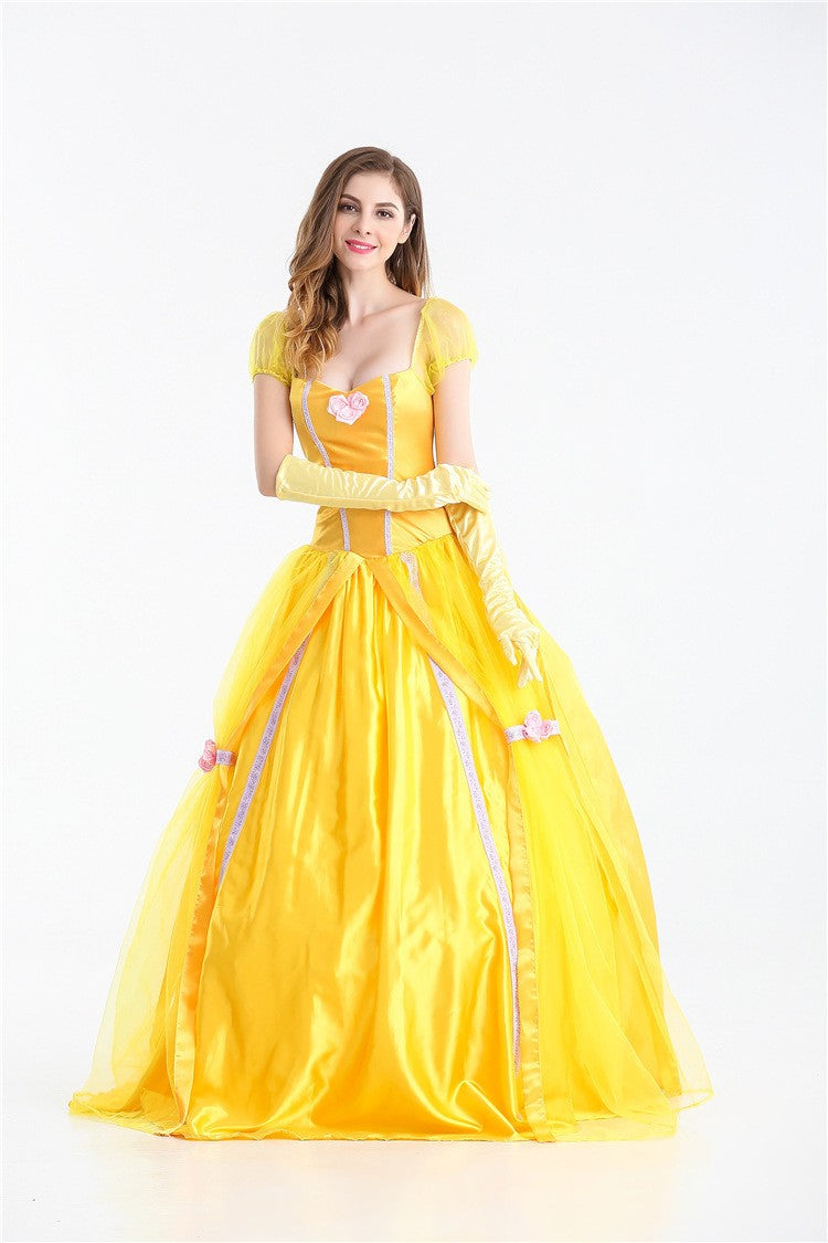 Halloween Costume Belle Princess Dress Adult Beauty and Beast Anime Belle Dress Cosplay Performance Women Birthday Gifts