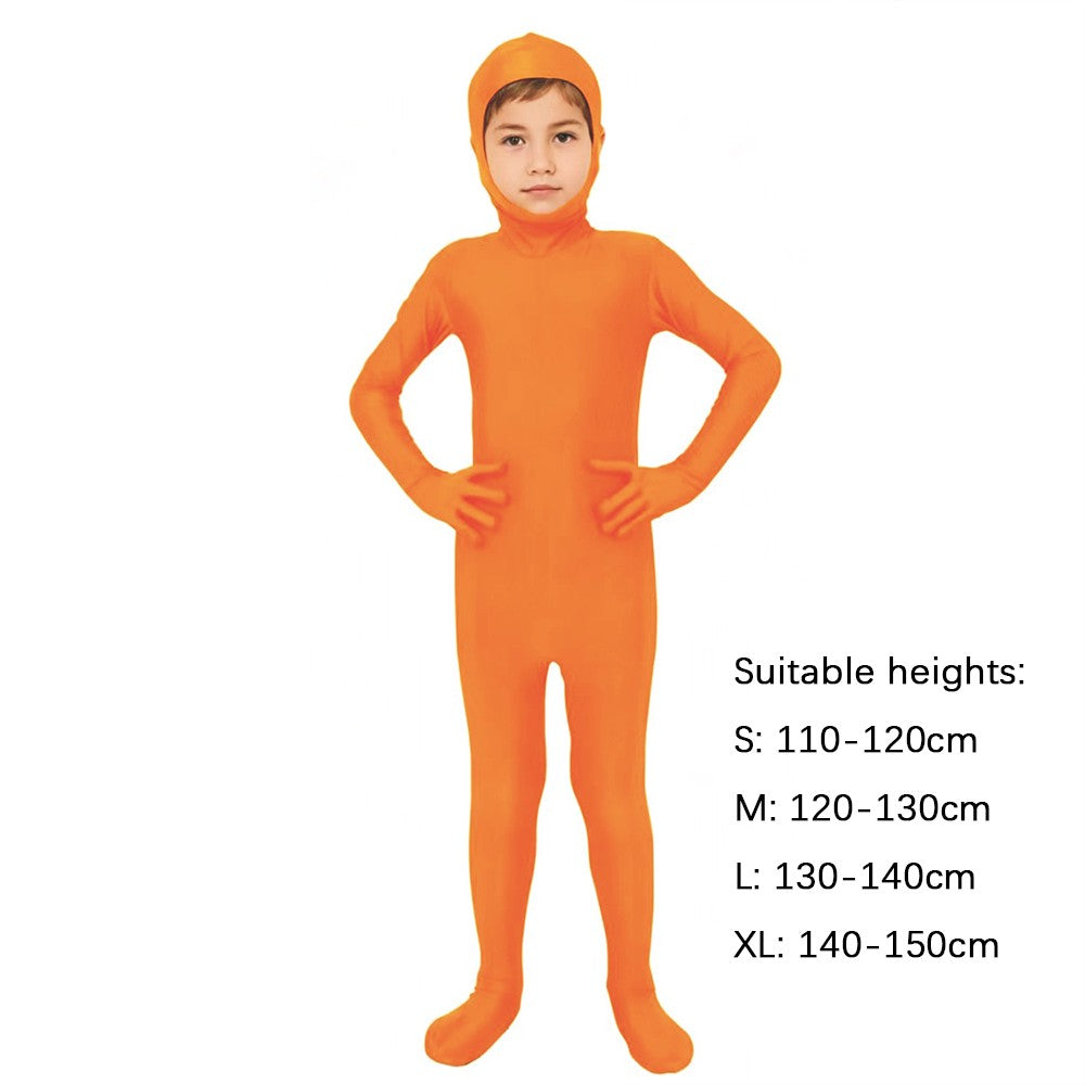 Kids Zentai Invisible Jumpsuit Cosplay Costume Bodysuits Halloween Carnival Skin Tight Suit Spandex Stretch Disappearing