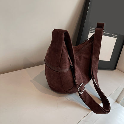 Imitation Suede Bag, New Crossbody Bag, Women's Bag, High-End Feel, Shoulder Bag, Large Capacity Commuting Dumpling Bag