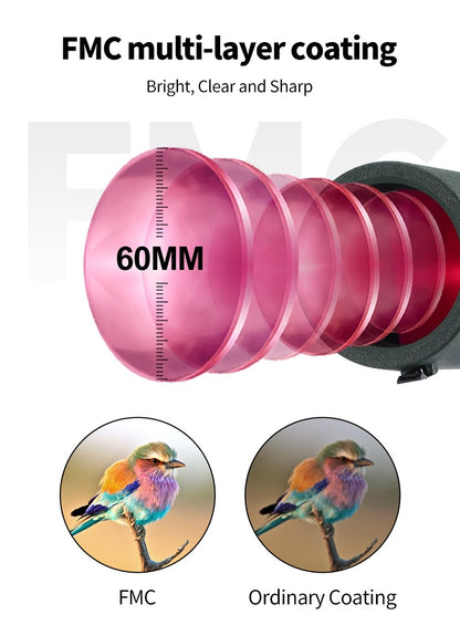 Luneta Terrestre com Zoom 25-75x60 Lente ED Poderoso Monocular Prisma Bak4 para Acampamento ao Ar Livre Observação de Pássaros Tiro Esportivo