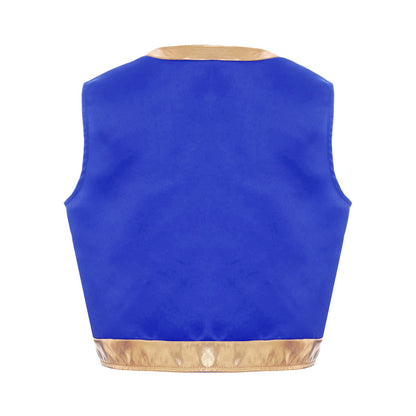 Boys Girls Halloween Toad Game Character Vest Open Front Loose Waistcoat Carnival Theme Party Super Brother Role Play Costume