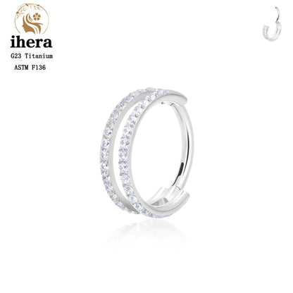 G23 Titânio Anel de Nariz Clicker Orelha Cartilagem Tragus Hélix Daith Brincos Redondos Argolas Zircônia Cúbica 16G Segmento Articulado Joia de Piercing Corporal