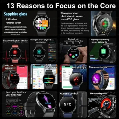 XIAOMI 704505 Novo Smartwatch ECG+PPG Preciso Ácido Úrico Lipídios Pressão Análise Corporal Smartwatch Masculino Chamada BT NFC