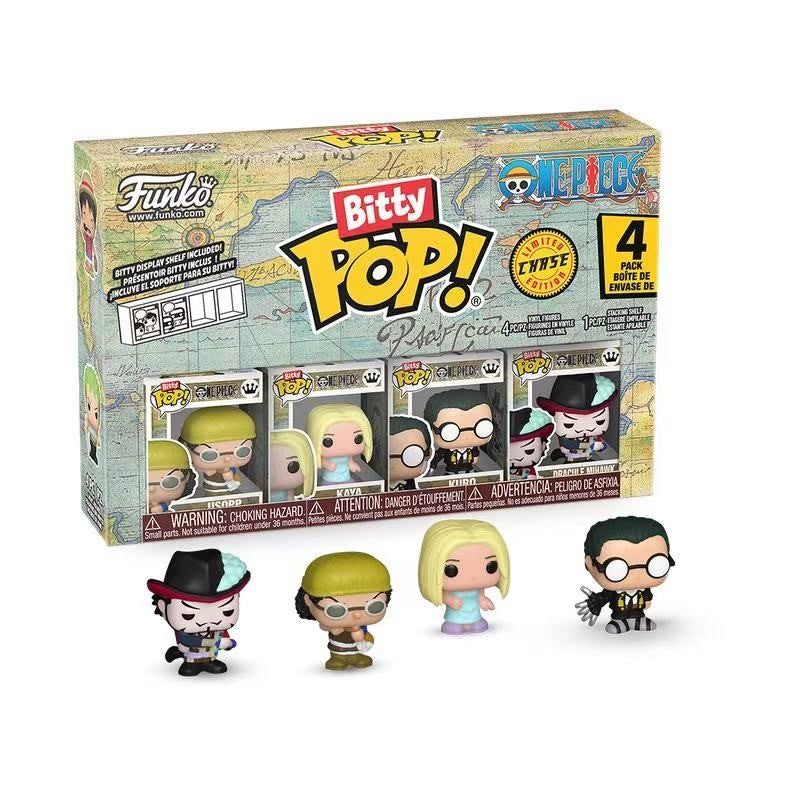 Funko Bitty Pop One Piece Luffy Blind Box Zoro Sanji 4 Pack Series Mini Action Figure Collectible Limited Edition Model Toy Gift