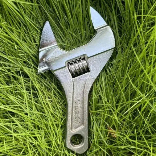 Chave Ajustável Ultrafina com Abertura Larga, Cabo Curto, Mini Chave de Macaco, Escala a Laser, Chave Revestida de Borracha para Ferramenta de Banheiro