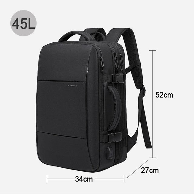 BANGE Mochila Expansível Masculina Impermeável Mochila para Notebook de 17.3 polegadas Masculina Grande Capacidade para Caminhada Viagem Mochilas Masculinas para Homens