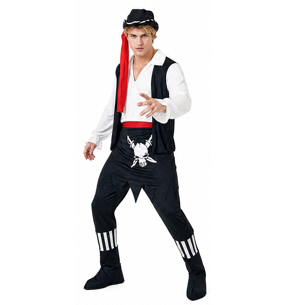 Pirates of the Caribbean cosplay costume Captain Jack Sparrow costume Halloween party performance men's suit
