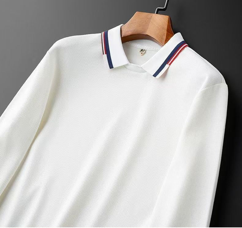 Spring Autumn Men Polos New Polo Shirt Men High Quality Men's long-sleeved Top Business Casual Polo-shirt for Men