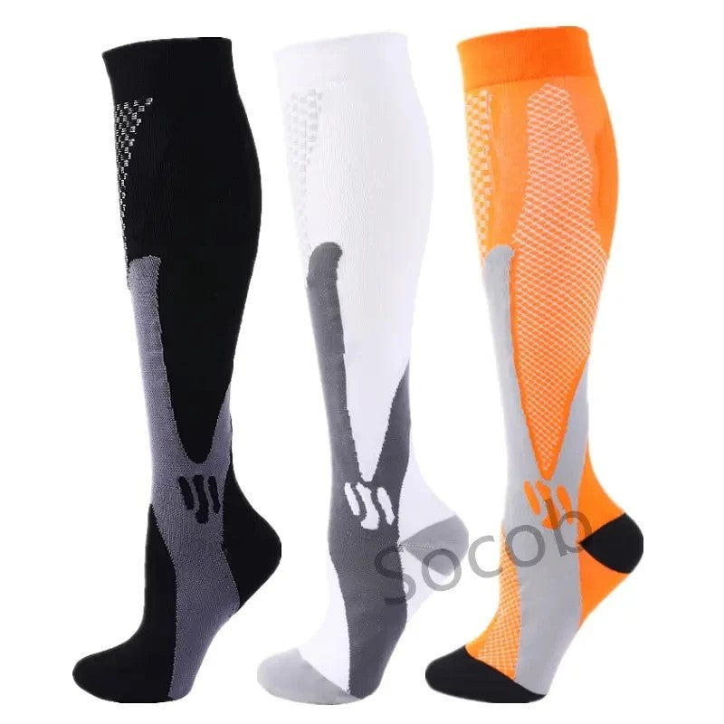 3/6/7 Double Compression Socks Varicose Socks Men Women With Diabetes Pregnancy Elastic Socks Gym Outdoor Sports Rugby Running