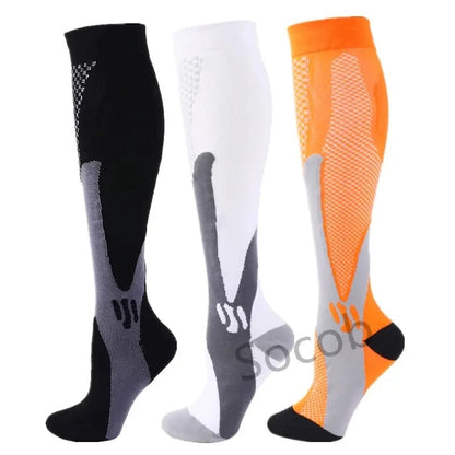 3/6/7 Double Compression Socks Varicose Socks Men Women With Diabetes Pregnancy Elastic Socks Gym Outdoor Sports Rugby Running