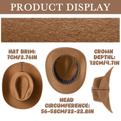 4-24Pcs Western Cowboy Hat for Men Women Adjustable Felt Cowgirl Hats Wide Brim Fedoras Hat for Adult Bachelor Party Costume