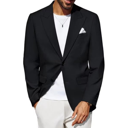 "Men's Slim Fit Sporty Blazer Jacket - Custom Tailored Suit Coat, Casual & Formal Single/Double Breasted, 2-Button Design,