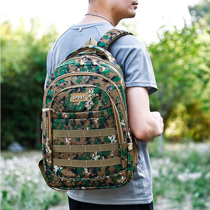 Mochila camuflada unissex | bolsa de viagem multi-bolso, adequada para atividades ao ar livre e viagens curtas - mochila de trilha preta