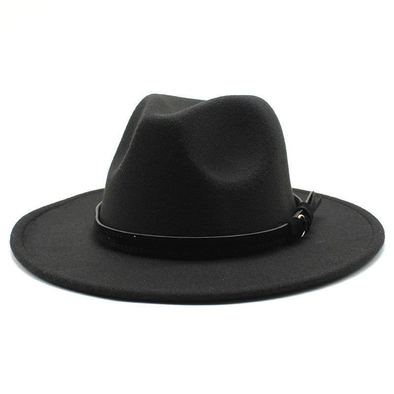 Gangster Trilby Felt Fedora Hat European American Wide Brim Top Jazz Caps Women Men Wool White Wedding Hat 56-58-61CM