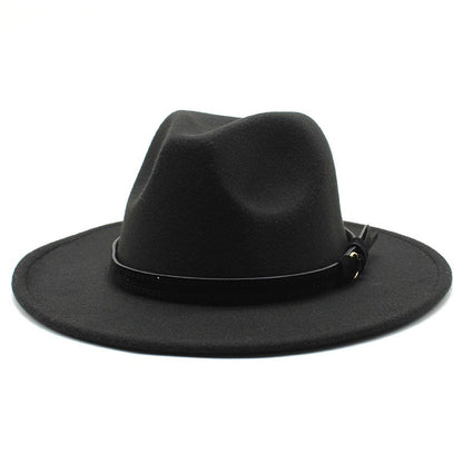 Gangster Trilby Felt Fedora Hat European American Wide Brim Top Jazz Caps Women Men Wool White Wedding Hat 56-58-61CM